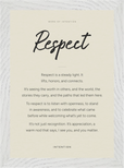 Respect Word of Intention Framed print 21x29.7 cm / 8x12" White frame Linen paper