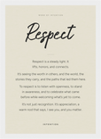 Respect Word of Intention Framed print 21x29.7 cm / 8x12" White frame Linen paper