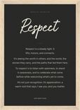 Respect Word of Intention Framed print 21x29.7 cm / 8x12" Wood frame Carbon paper