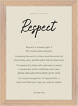 Respect Word of Intention Framed print 21x29.7 cm / 8x12" Wood frame Linen paper