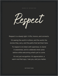 Respect Word of Intention Framed print 30x40 cm / 12x16″ Black frame Carbon paper