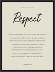 Respect Word of Intention Framed print 30x40 cm / 12x16″ Black frame Linen paper