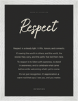 Respect Word of Intention Framed print 30x40 cm / 12x16″ White frame Carbon paper