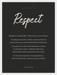 Respect Word of Intention Framed print 30x40 cm / 12x16″ White frame Carbon paper