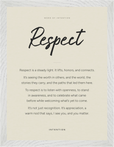 Respect Word of Intention Framed print 30x40 cm / 12x16″ White frame Linen paper