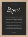 Respect Word of Intention Framed print 30x40 cm / 12x16″ Wood frame Carbon paper
