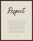 Respect Word of Intention Framed print 40x50 cm / 16x20″ Dark wood frame Linen paper