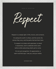 Respect Word of Intention Framed print 40x50 cm / 16x20″ White frame Carbon paper