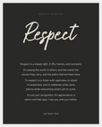 Respect Word of Intention Framed print 40x50 cm / 16x20″ White frame Carbon paper