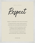 Respect Word of Intention Framed print 40x50 cm / 16x20″ White frame Linen paper