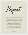 Respect Word of Intention Framed print 40x50 cm / 16x20″ White frame Linen paper