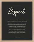 Respect Word of Intention Framed print 40x50 cm / 16x20″ Wood frame Carbon paper