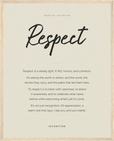 Respect Word of Intention Framed print 40x50 cm / 16x20″ Wood frame Linen paper