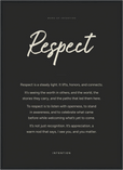 Respect Word of Intention Framed print 50x70 cm / 20x28″ Black frame Carbon paper