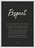 Respect Word of Intention Framed print 50x70 cm / 20x28″ White frame Carbon paper