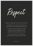 Respect Word of Intention Framed print 50x70 cm / 20x28″ White frame Carbon paper