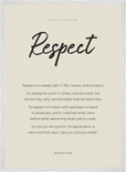 Respect Word of Intention Framed print 50x70 cm / 20x28″ White frame Linen paper