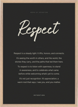 Respect Word of Intention Framed print 50x70 cm / 20x28″ Wood frame Carbon paper