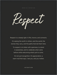 Respect Word of Intention Framed print 60x80 cm / 24x32″ Black frame Carbon paper