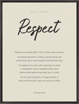 Respect Word of Intention Framed print 60x80 cm / 24x32″ Black frame Linen paper
