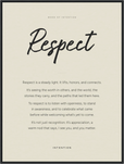 Respect Word of Intention Framed print 60x80 cm / 24x32″ Black frame Linen paper