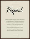 Respect Word of Intention Framed print 60x80 cm / 24x32″ Dark wood frame Linen paper