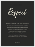 Respect Word of Intention Framed print 60x80 cm / 24x32″ White frame Carbon paper