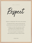 Respect Word of Intention Framed print 60x80 cm / 24x32″ Wood frame Linen paper