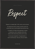 Respect Word of Intention Framed print 70x100 cm / 28x40″ Black frame Carbon paper