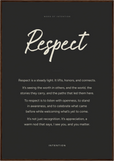 Respect Word of Intention Framed print 70x100 cm / 28x40″ Dark wood frame Carbon paper
