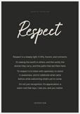 Respect Word of Intention Framed print 70x100 cm / 28x40″ White frame Carbon paper