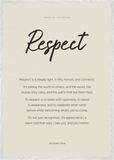 Respect Word of Intention Framed print 70x100 cm / 28x40″ White frame Linen paper