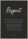 Respect Word of Intention Framed print 70x100 cm / 28x40″ Wood frame Carbon paper