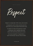 Respect Word of Intention Framed print A1 (59.4 x 84.1 cm) Dark wood frame Carbon paper
