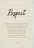Respect Word of Intention Framed print A1 (59.4 x 84.1 cm) White frame Linen paper