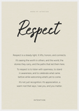 Respect Word of Intention Framed print A1 (59.4 x 84.1 cm) White frame Linen paper