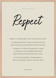 Respect Word of Intention Framed print A1 (59.4 x 84.1 cm) Wood frame Linen paper