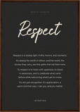 Respect Word of Intention Framed print A2 (42 x 59.4 cm) Dark wood frame Carbon paper