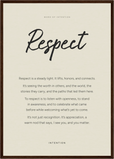 Respect Word of Intention Framed print A2 (42 x 59.4 cm) Dark wood frame Linen paper