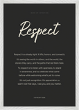 Respect Word of Intention Framed print A2 (42 x 59.4 cm) White frame Carbon paper