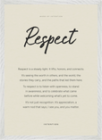 Respect Word of Intention Framed print A2 (42 x 59.4 cm) White frame Linen paper
