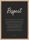 Respect Word of Intention Framed print A2 (42 x 59.4 cm) Wood frame Carbon paper