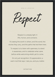 Respect Word of Intention Framed print A3 (29.7 x 42 cm) Black frame Linen paper