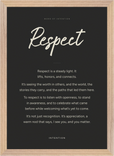 Respect Word of Intention Framed print A3 (29.7 x 42 cm) Wood frame Carbon paper