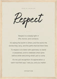 Respect Word of Intention Framed print A3 (29.7 x 42 cm) Wood frame Linen paper