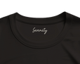 Serenity Indigo Sky Organic Men's Oversized T-shirt Deep Black inside neck