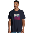 Serenity Indigo Sky Organic Men's Oversized T-shirt French Navy model front
