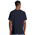 Serenity Indigo Sky Organic Men's Oversized T-shirt French Navy model back