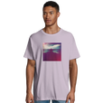 Serenity Indigo Sky Organic Men's Oversized T-shirt lilak model front