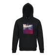 Serenity Indigo Sky Organic Unisex Hoodie Black flat front